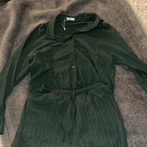 Elegant Forest Green Women's Pajama Set